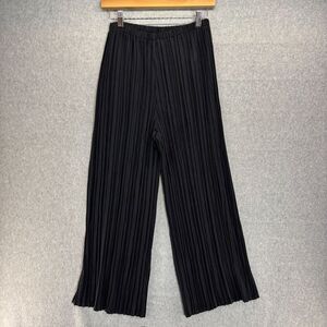 Babette SF Women's Small Bab‎ Crop Urban Pant Black Pleated Elastic Crinkle NWT